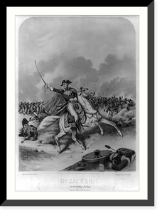 Gl. Jackson. At the Battle of New Orleans.comp. and on stone by C. Severin, Antique Print