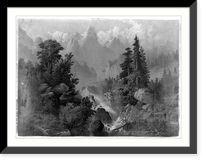 Historic Framed Print, Cascade in the Rocky Mountains,  17-7/8" x 21-7/8"