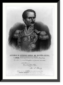 Historic Framed Print, General D. Antonio Lopez De Santa-Anna, president of the Republic of Mexico,  17-7/8" x 21-7/8"