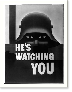Black & White Photo - He's watching you - Vintage Wall Art Gift