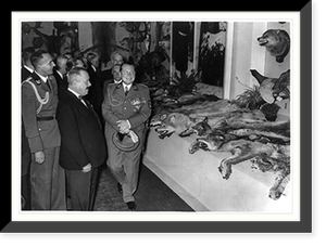 Historic Framed Print, [G&ouml;ring and visitors during opening of International Hunting Exhibition],  17-7/8" x 21-7/8"