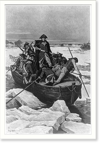 Antique Scenic Print - George Washington crossing the Delaware River