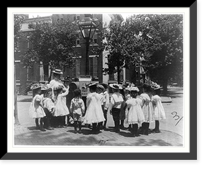 Historic Framed Print, [2nd Division grade school pupils examining mail box, Washington, D.C.],  17-7/8" x 21-7/8"
