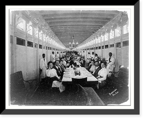 Historic Framed Print, [Interior of a steamboat cabin at dinner time].Brennan Photo.,  17-7/8" x 21-7/8"
