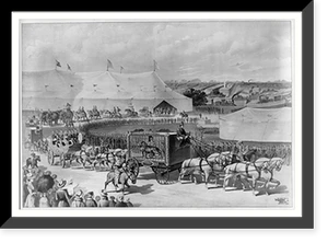 Antique Photo Print - Circus & Carnival - Parade with lion in cage
