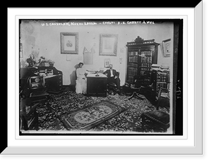 Historic Framed Print, US Consulate, Nuevo Laredo, Consul A.B. Garrett and wife,  17-7/8" x 21-7/8"