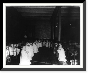 Historic Framed Print, Prayer hour in the nursery, Five Points House of Industry,  17-7/8" x 21-7/8"