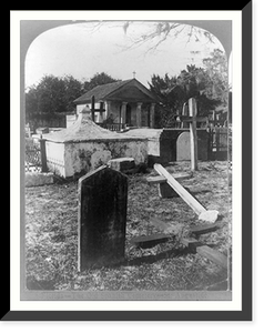 Historic Framed Print, Florida - The Old Spanish Cemetery - St. Augustine,  17-7/8" x 21-7/8"