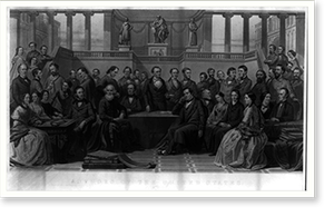 Vintage Americana Print - Authors of the United States
