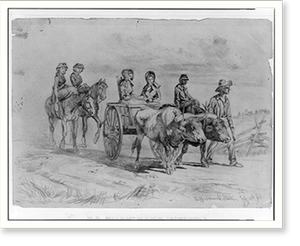 Black & White Photo - Virginians going to the commissary for rations