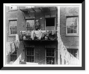 Typical tenement fire escape serving as an extension of the flat"", Historic Reproduction