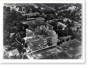 Antique Bird's Eye View - Washington, DC - Aerial view of Georgetown