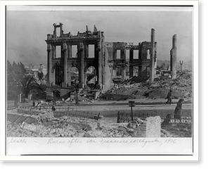 Vintage Americana Print - San Francisco - Ruins after earthquake, 1906