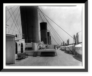 The S.S. OLYMPIC, 1911: Deck from 2nd class entrance, Historic Print