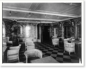 Antique Photo Print - The S.S. OLYMPIC, Palm Court, 1911