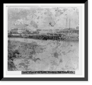 Historic Framed Print, View of the Levee, Stockton, San Joaquin Co.,  17-7/8" x 21-7/8"