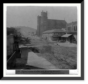 From corner Green and Kearny Streets, San Francisco, looking Northwest, Antique Print