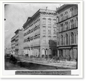 Vintage Street Scene - San Francisco - Bush Street, from Montgomery