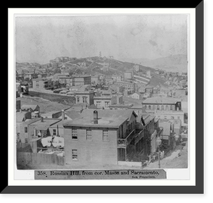 Russian Hill from corner of Mason and Sacramento, San Francisco, Antique Wall Art
