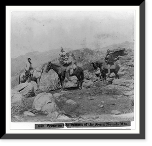 Historic Framed Print, Scene on the summit of the Sierra Nevada Mountains,  17-7/8" x 21-7/8"