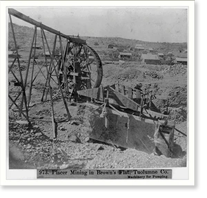 Antique Photo Print - Placer mining in Brown's Flat