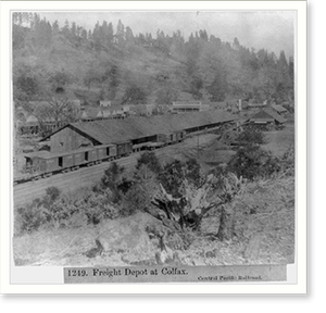 Antique Railway Print - Railroads & Depots - Freight Depot at Colfax