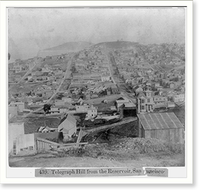 Antique Photo Print - San Francisco - Telegraph Hill from the Reservoir
