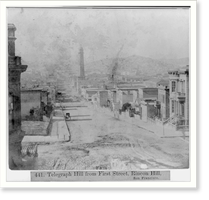 Vintage Street Scene - San Francisco - Telegraph Hill from First