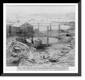 Gas Works and Long Bridge from Rincon Point, San Francisco, Historic Print