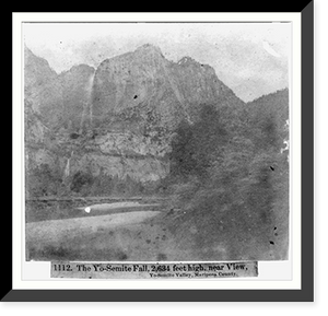 Historic Framed Print, The Yosemite Fall, 2,634 feet high, near view, Yosemite Valley, Mariposa County,  17-7/8" x 21-7/8"