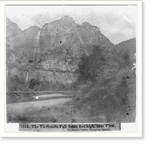 Antique Scenic Print - Yosemite - The Fall, 2,634 feet high, near view