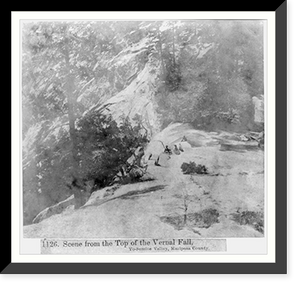 Historic Framed Print, Scene from the top of the Vernal Fall, Yosemite Valley, Mariposa County,  17-7/8" x 21-7/8"