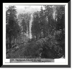 Historic Framed Print, The Nevada Fall, 700 feet high, Yosemite Valley, Mariposa County,  17-7/8" x 21-7/8"