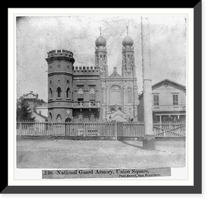 National Guard Armory, Union Square, Post Street, San Francisco, Antique Print