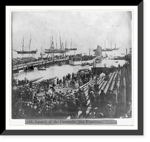 Launch of the Camanche, San Francisco, Antique Print