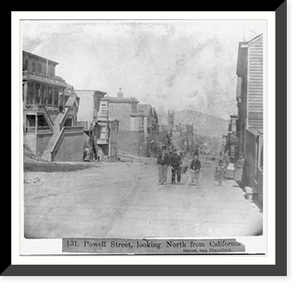 Powell Street, looking North from California Street, San Francisco Classic, Antique Print