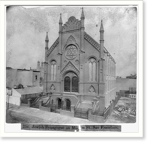 Historic Street Photo - San Francisco - Jewish Synagogue on Mason Street