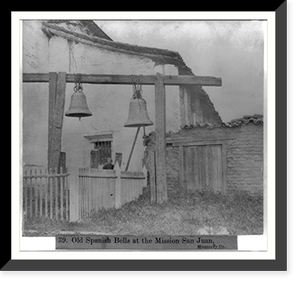 Old Spanish Bells at the Mission San Juan - Monterey County, Antique Poster