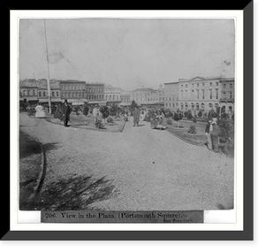 View in the Plaza, (Portsmouth Square) San Francisco, Historic Print