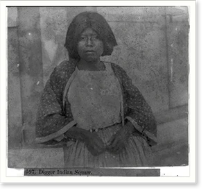 Black & White Photo - Digger Indian Squaw - Framed Wall Art Gift Idea