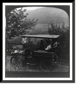 Historic Framed Print, Automobiling in the hills of Southern Vermont, U.S.A.,  17-7/8" x 21-7/8"