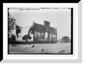 Historic Framed Print, Juarez, Library after battle,  17-7/8" x 21-7/8"