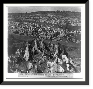 Worked-out Placer Mines. Springfield - Near Columbia - Tuolumne County, Vintage Wall Art