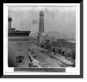Miner's Foundry and the Shot Tower, First Street, San Francisco, Historic Print