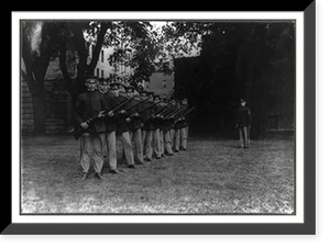 Vintage Building Photo - Technical High School Cadets drilling