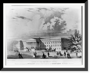 S. view of the new Patent Office, Antique Print