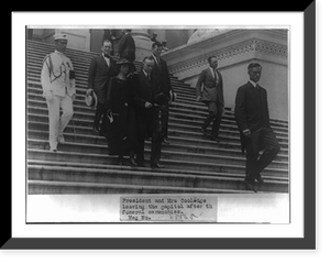 Historic Framed Print, [President Harding's funeral; President and Mrs. Coolidge leaving the Capitol after the ceremonies, Aug. 1923],  17-7/8" x 21-7/8"