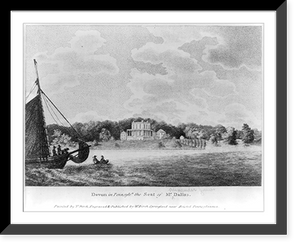 Historic Framed Print, Devon in Pennsylv'a, the seat of Mr. Dallas.painted by T. Birch ; engraved & published by W. Birch, Springland near Bristol, Pennsylvania.,  17-7/8" x 21-7/8"