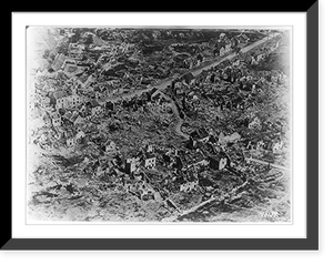 Aerial view of devastated village of Vaux, France, which was captured by American forces on July 1, 1918 Classic, Antique Wall Art