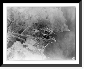 Aerial overhead view of the Lighter-than-air Hangar School at Langley" Field, near Hampton, Va." Classic, Historic Print